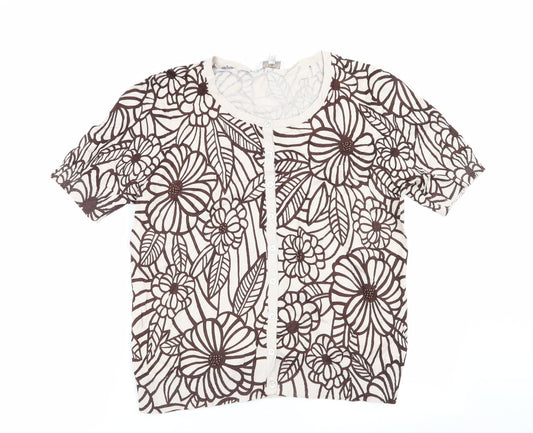 CC Womens Multicoloured Floral  Cardigan Jumper Size L