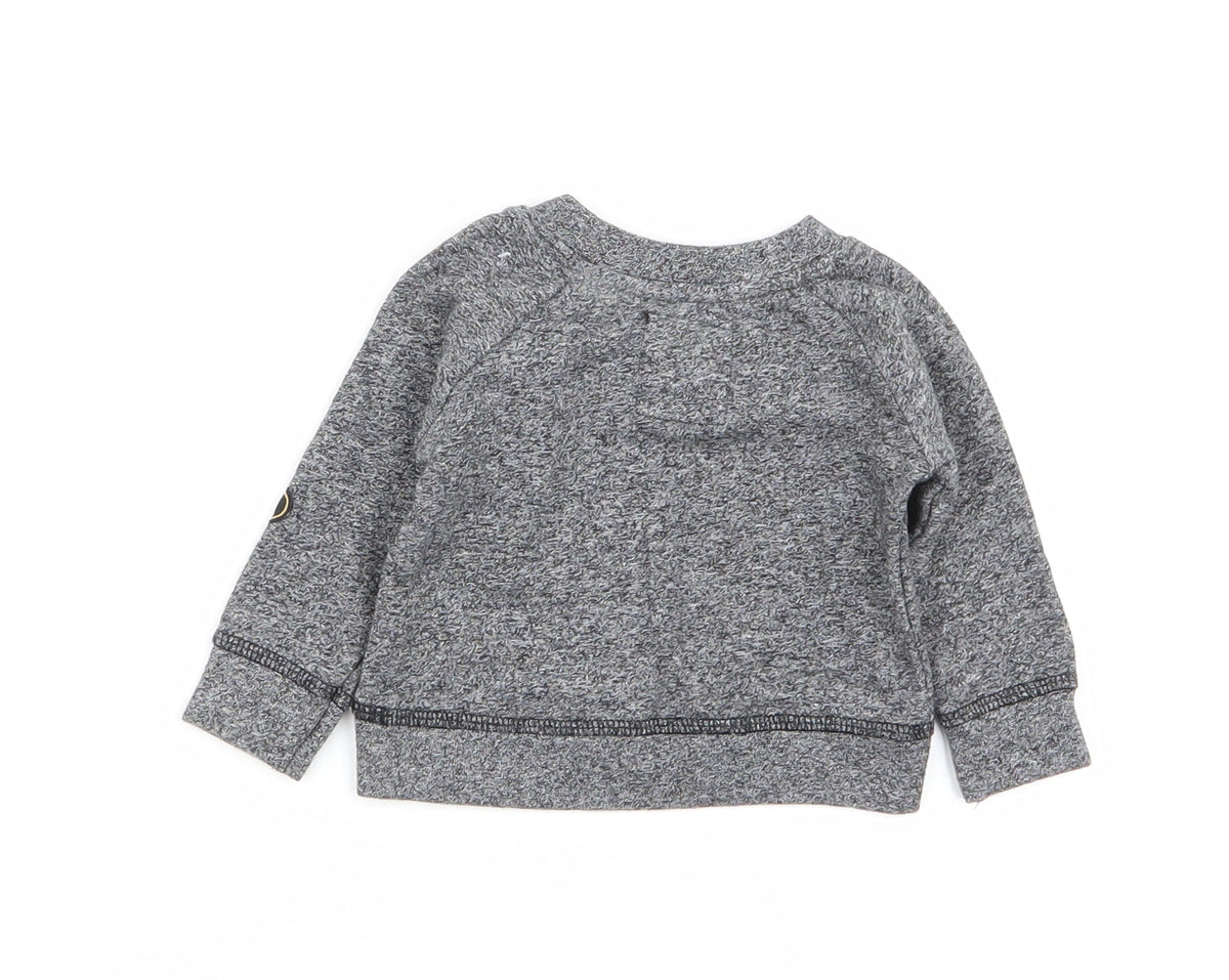 Back view of Batman Baby Grey jumper, size 0-3, Months