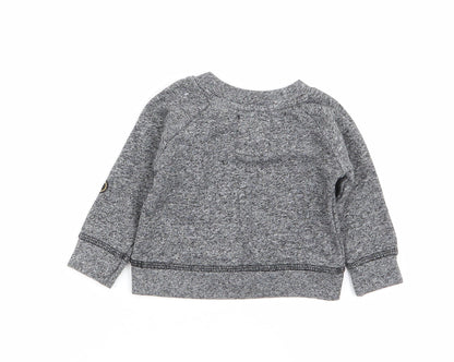 Back view of Batman Baby Grey jumper, size 0-3, Months