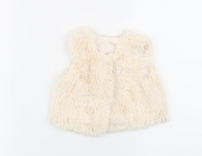 Asda George Girls Ivory   Gilet Coat Size 9-12 Months