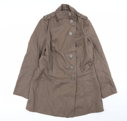 Womens UK Size 12 New Look Brown Overcoat