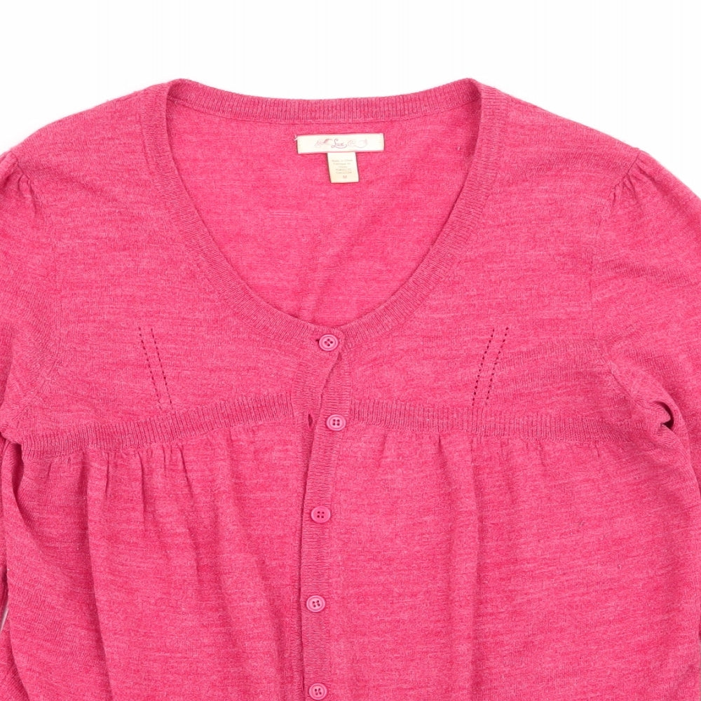 Womens UK Size M Lux Red Cardigan Jumper