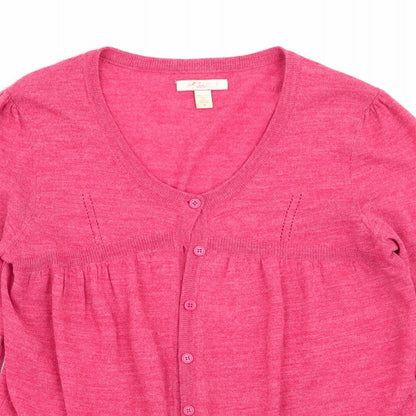 Womens UK Size M Lux Red Cardigan Jumper