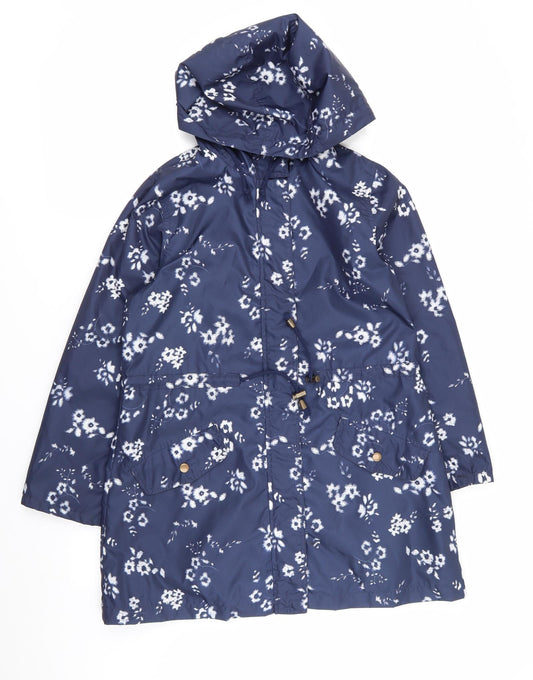 Peacocks Womens Blue Floral  Jacket Coat Size 12