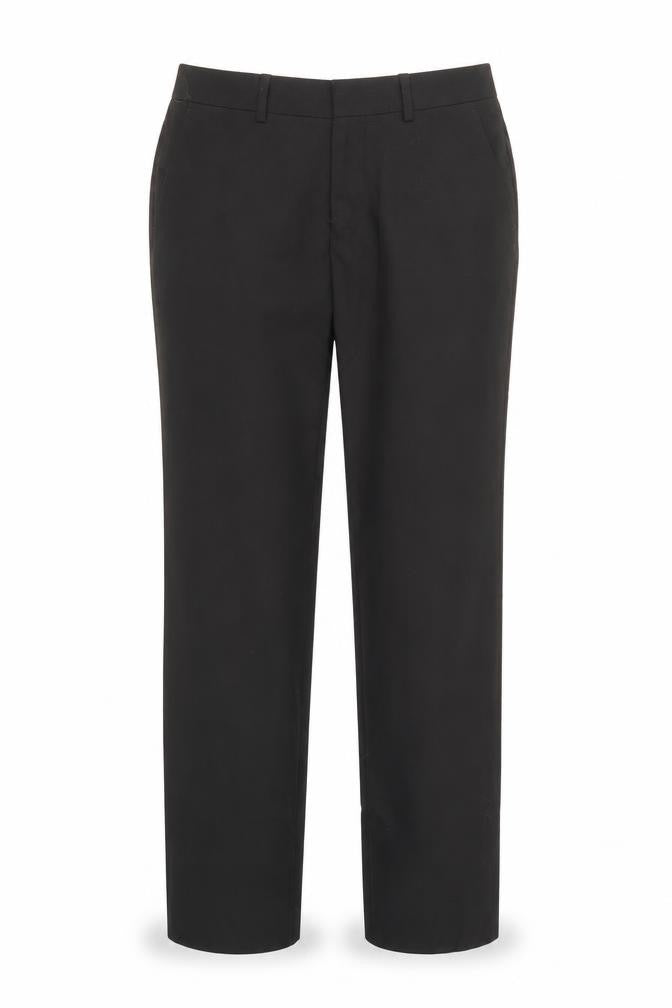Front view of New Look women’s black trousers, size UK 30, in, 30-inch leg
