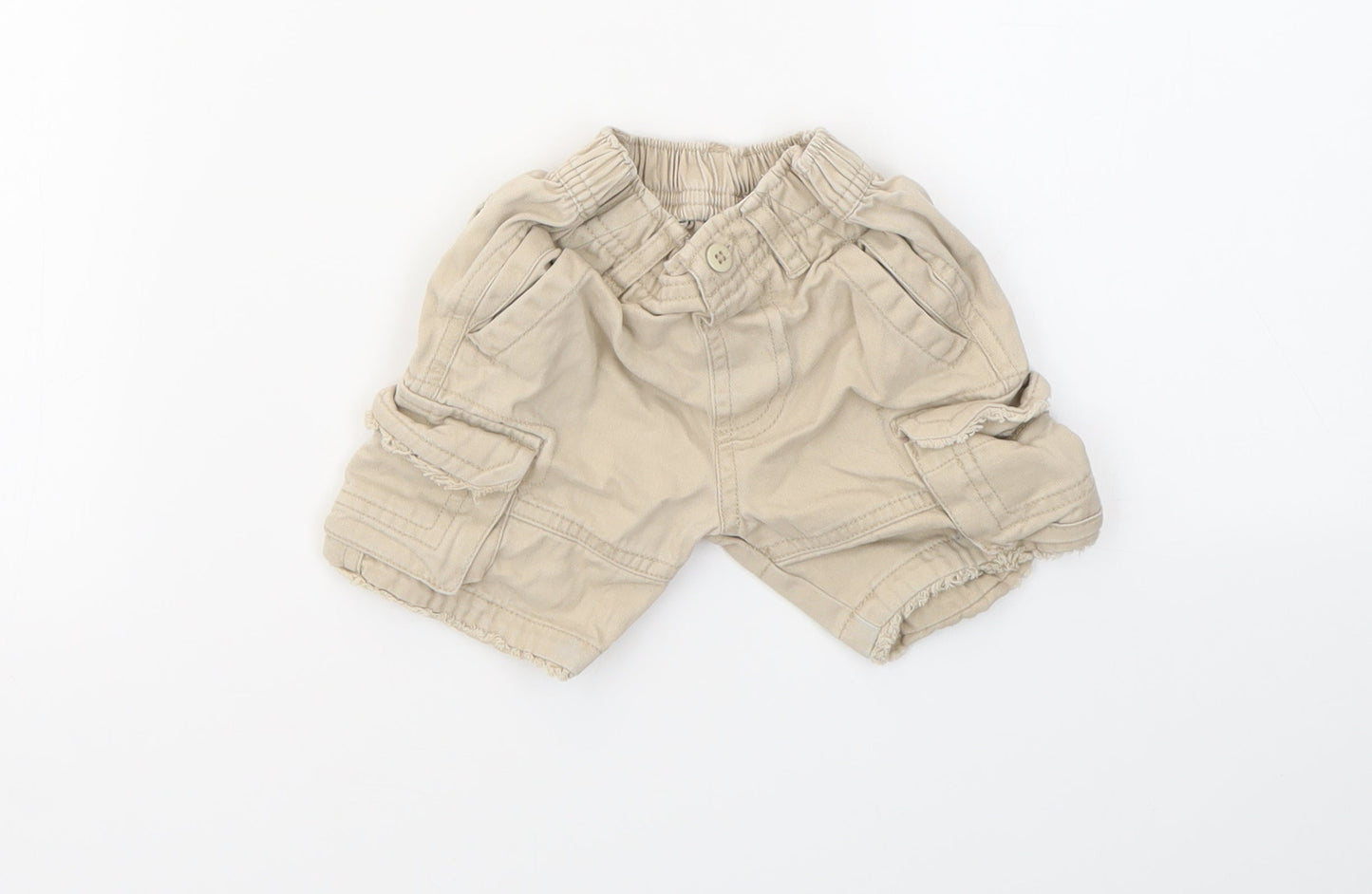 M Boys Beige   Capri Trousers Size 6-9 Months