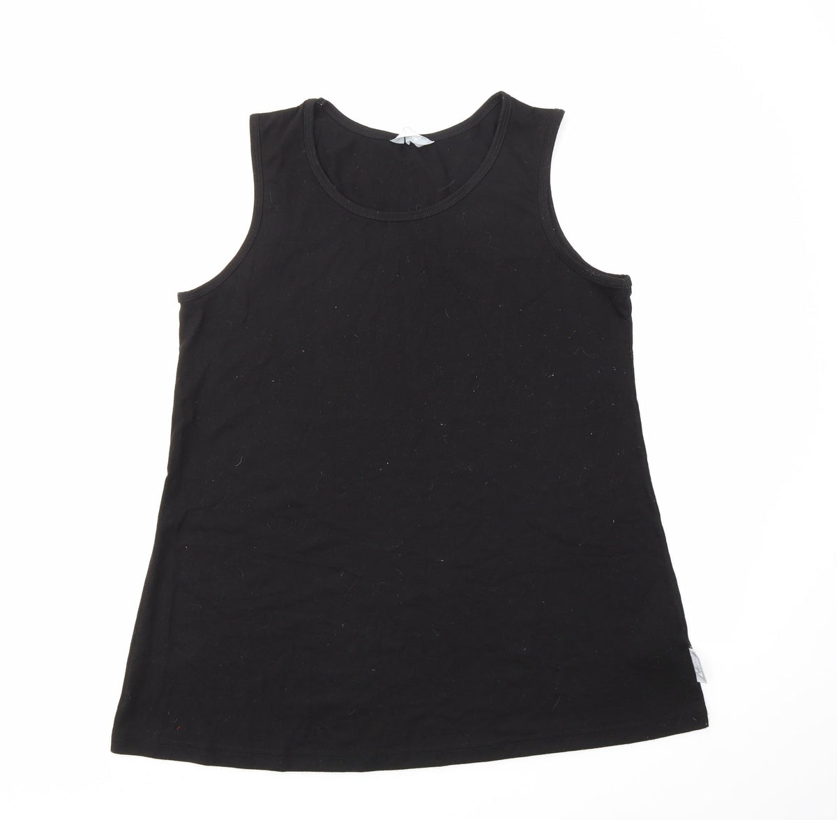 Additional front view of Capsule LESIURE women’s black basic t-shirt, size UK 14
