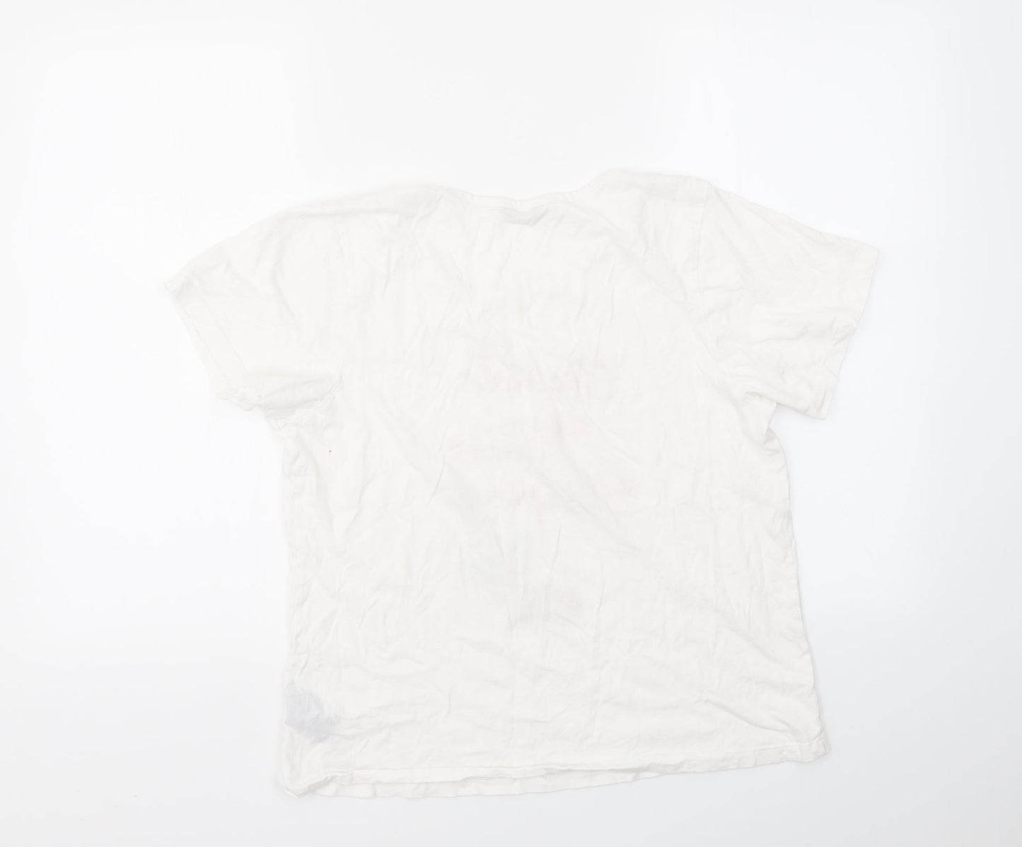 Womens UK Size 10 M&CO White Basic T-Shirt