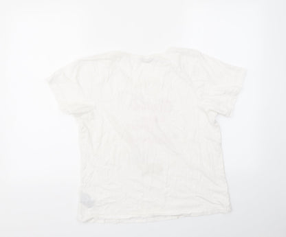 Womens UK Size 10 M&CO White Basic T-Shirt