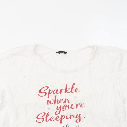 Womens UK Size 10 M&CO White Basic T-Shirt