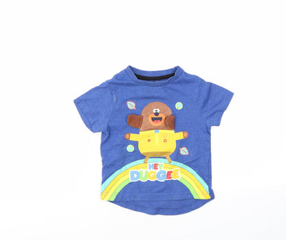 THE DUGGEE Boys Blue Animal Print  Basic T-Shirt Size 2 Years