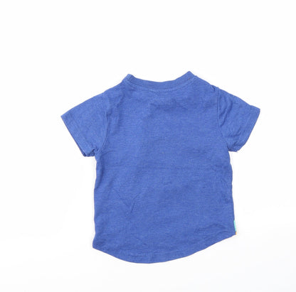 THE DUGGEE Boys Blue Animal Print  Basic T-Shirt Size 2 Years