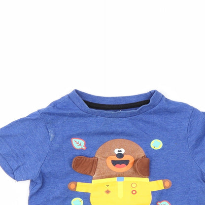 THE DUGGEE Boys Blue Animal Print  Basic T-Shirt Size 2 Years