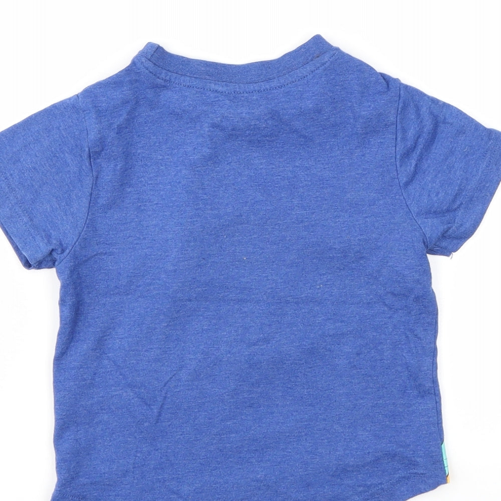 THE DUGGEE Boys Blue Animal Print  Basic T-Shirt Size 2 Years