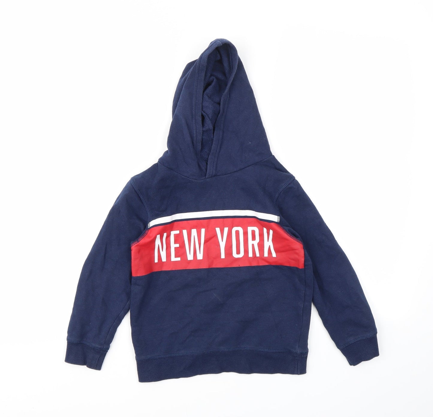 H&M Boys Blue Geometric  Pullover Hoodie Size 4-5 Years
