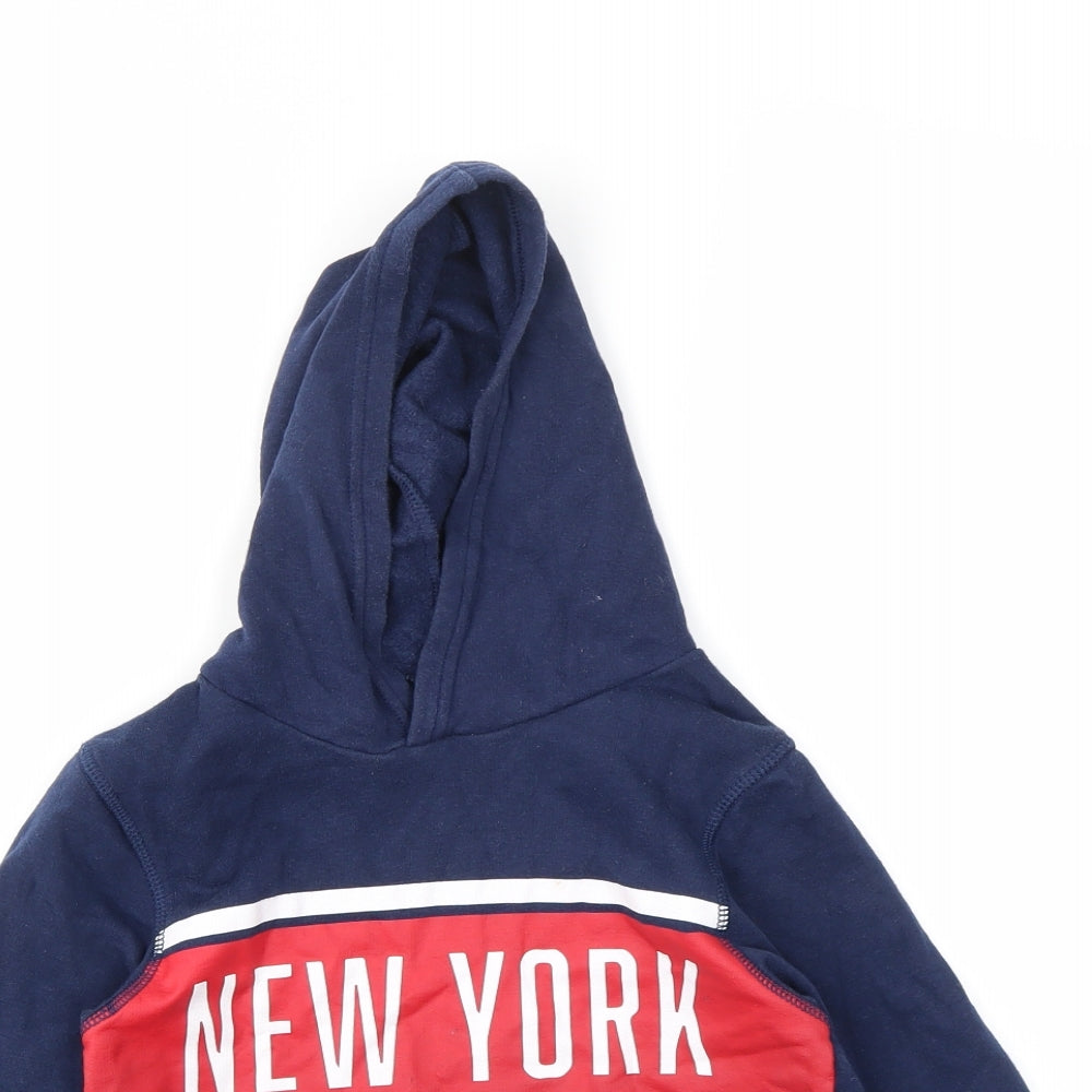 H&M Boys Blue Geometric  Pullover Hoodie Size 4-5 Years