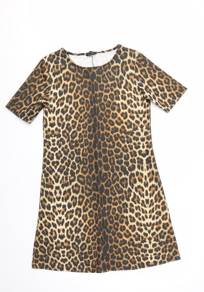 Peacocks Womens Brown Animal Print  Fit & Flare  Size 10