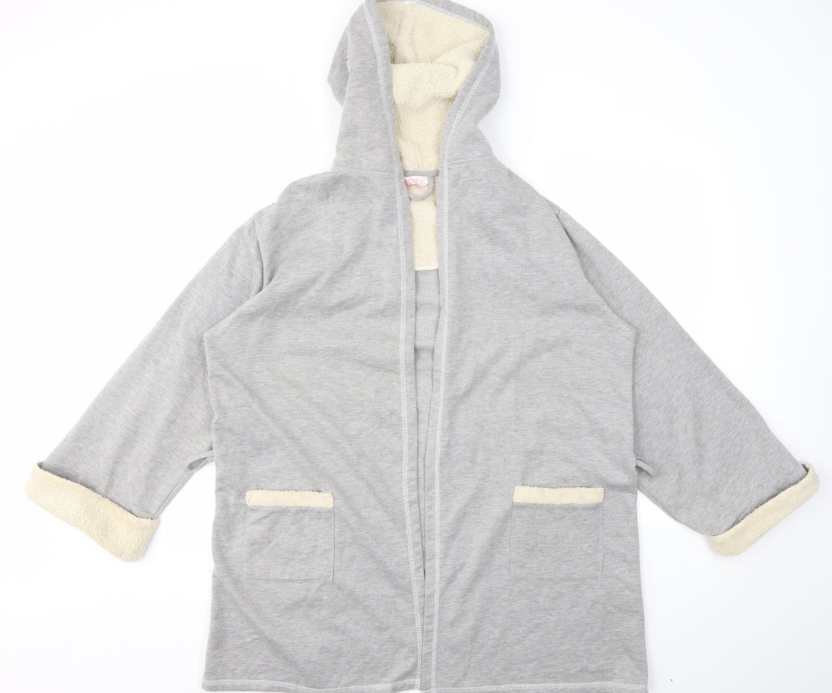 Additional front view of SECRET women’s grey jacket coatigan, size L