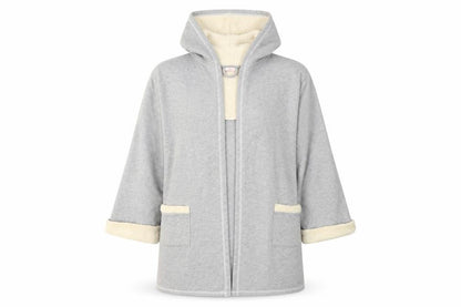 Front view of SECRET women’s grey jacket coatigan, size L