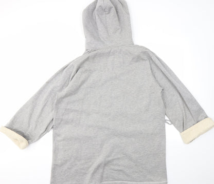 Back view of SECRET women’s grey jacket coatigan, size L