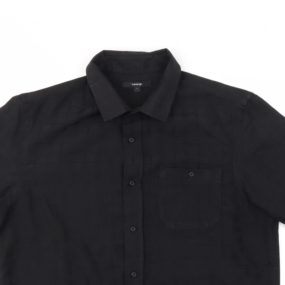 Mens UK Size L George Black  T-Shirt