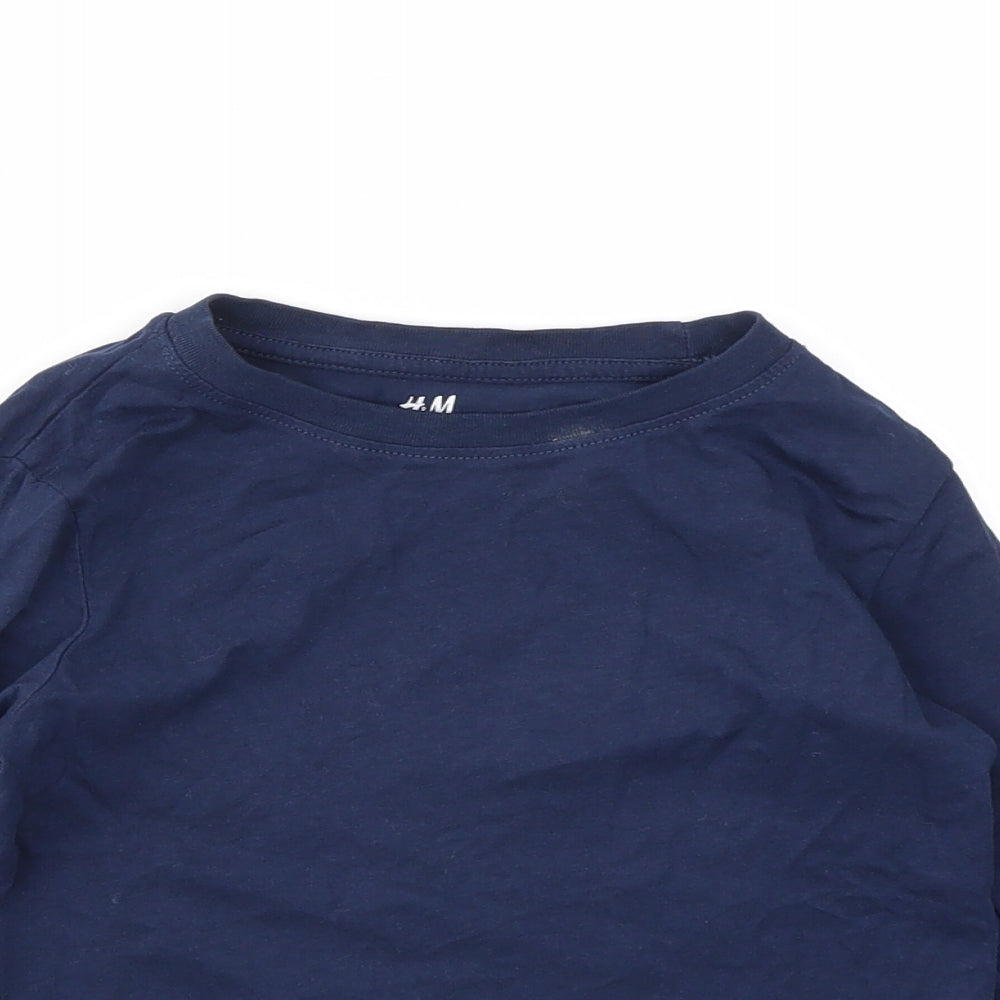 H&M Girls Blue   Basic T-Shirt Size 5-6 Years