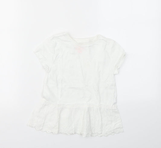 F&F Girls White   Basic T-Shirt Size 5-6 Years