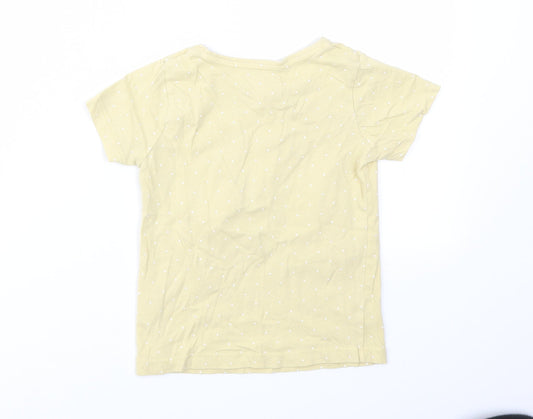 PRIMARK  Girls Yellow Geometric  Basic T-Shirt Size 5 Years