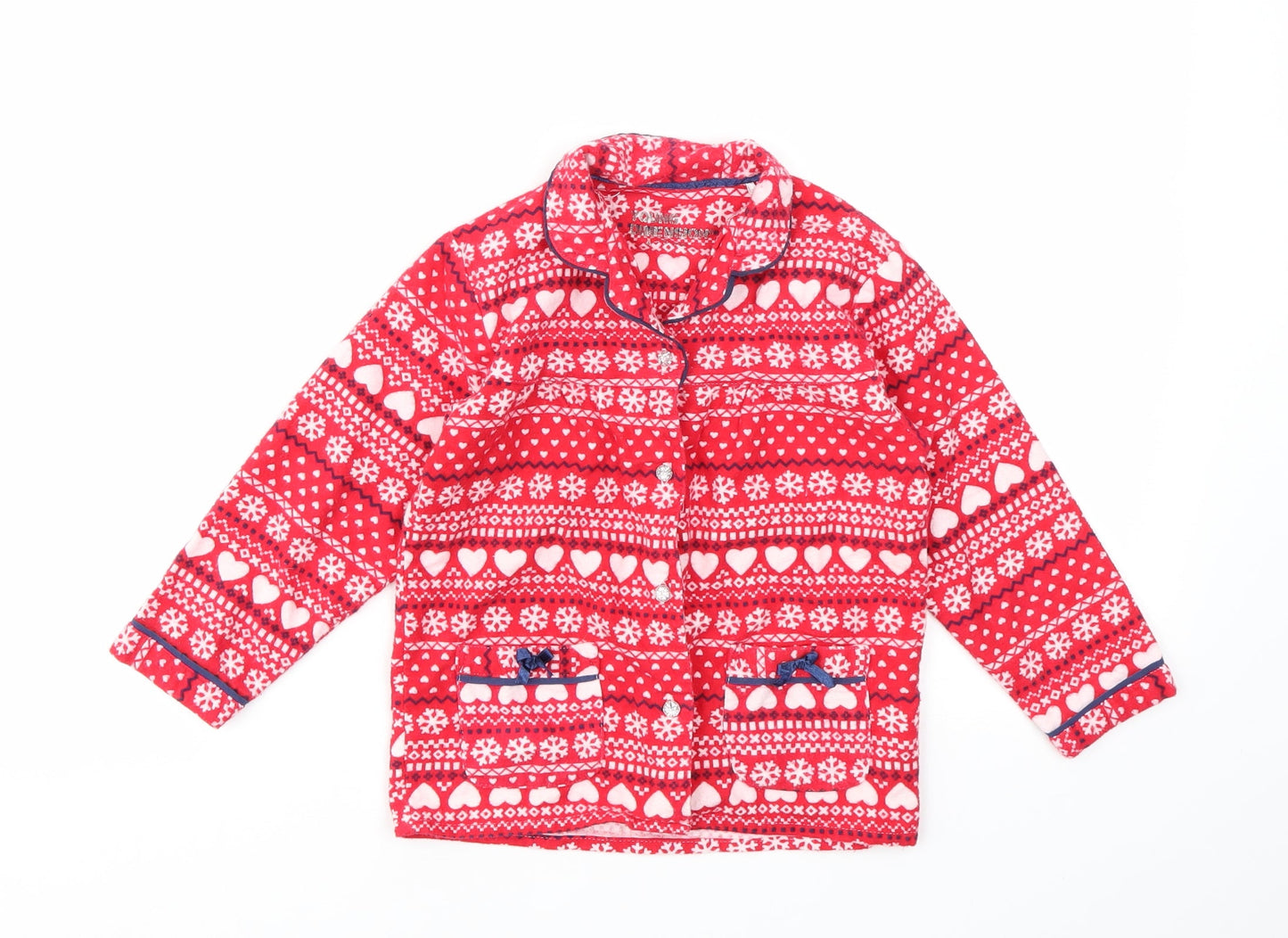 Young Dimension Girls Red Geometric  Top Pyjama Top Size 4-5 Years