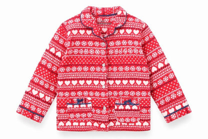 Front view of Young Dimension girls’ red geometric top pyjama top, size 4-5, years