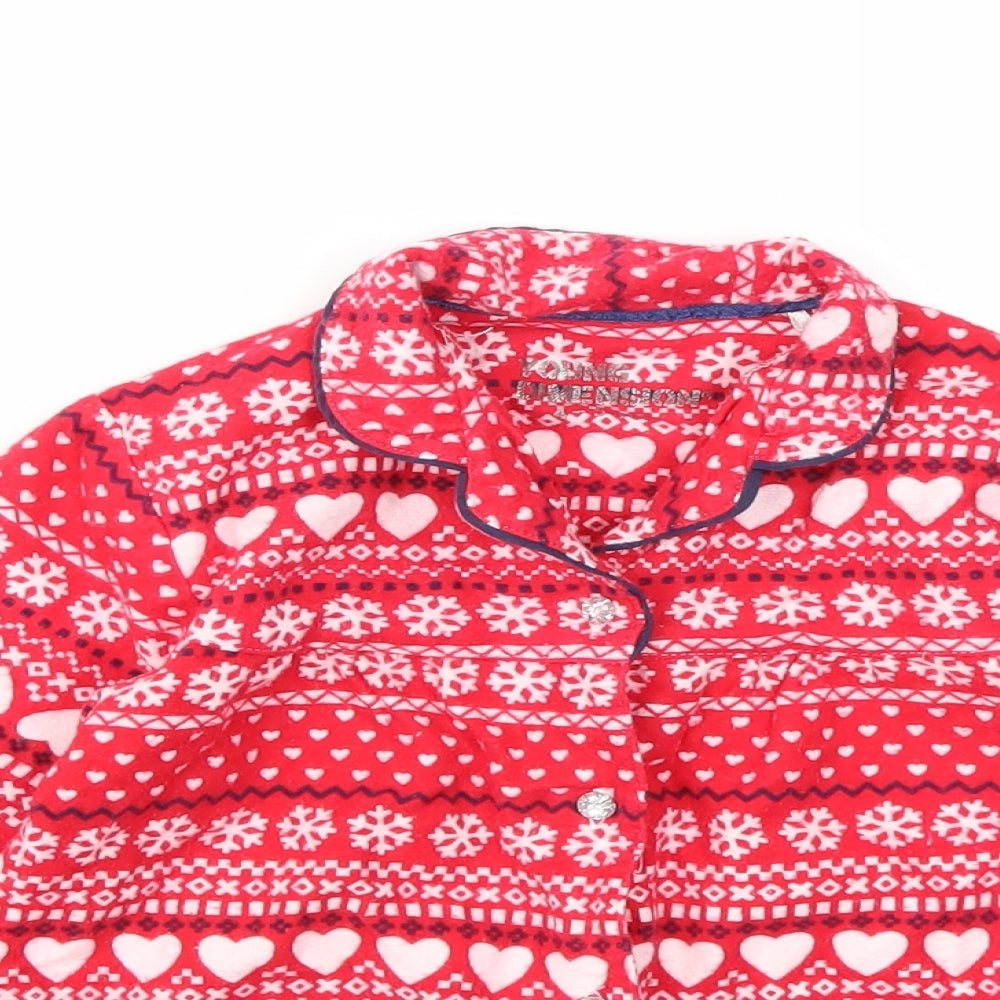 Young Dimension Girls Red Geometric  Top Pyjama Top Size 4-5 Years
