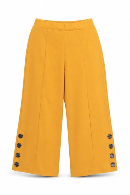 Front view of CEMEO ROSE women’s orange trousers, size UK 8, 23-inch leg - strechy waistband