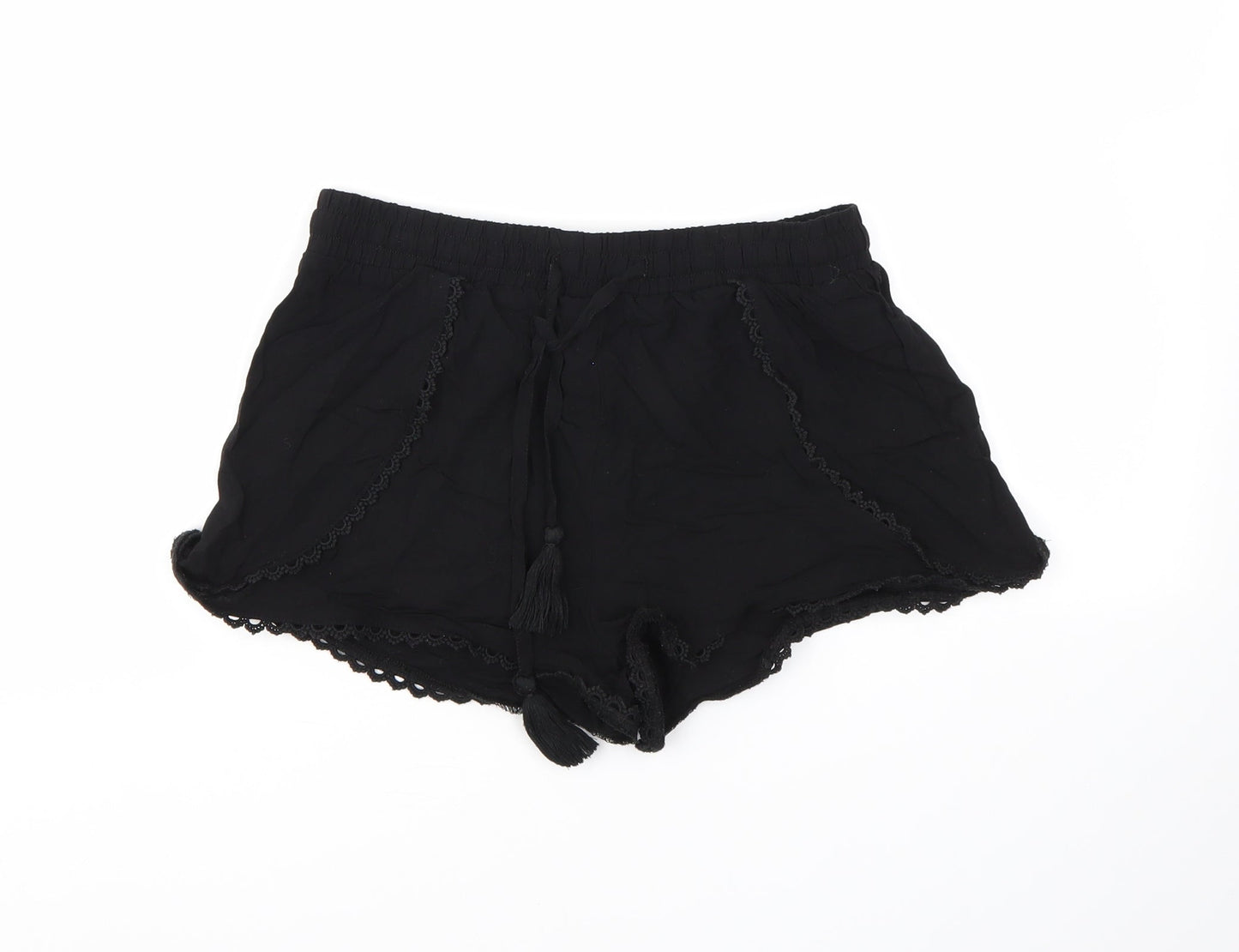 PRIMARK  Womens Black   Culotte Shorts Size 8 - STRECHY WAISTBAND