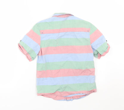 Back view of John Lewis boys’ multicoloured striped basic button-up, size 9, years