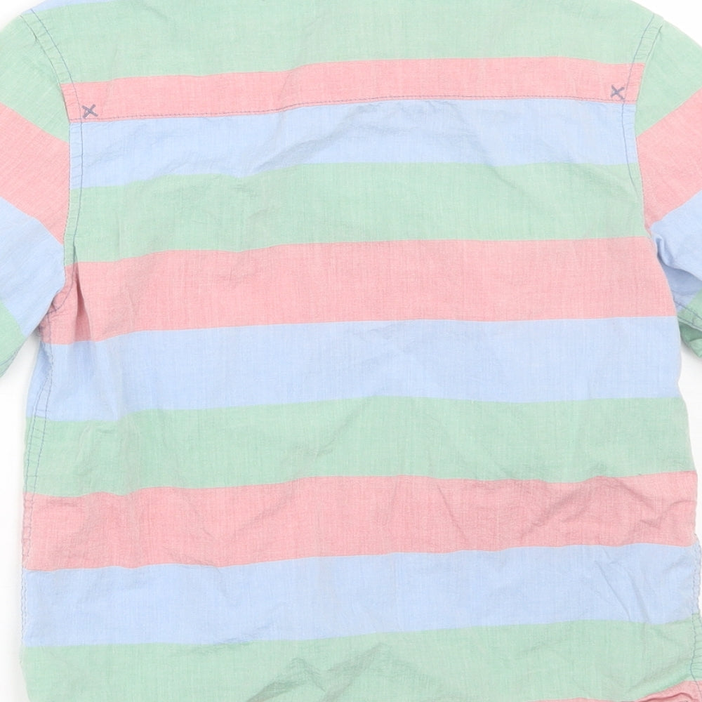 Brand and care label for John Lewis boys’ multicoloured striped basic button-up, size 9, years