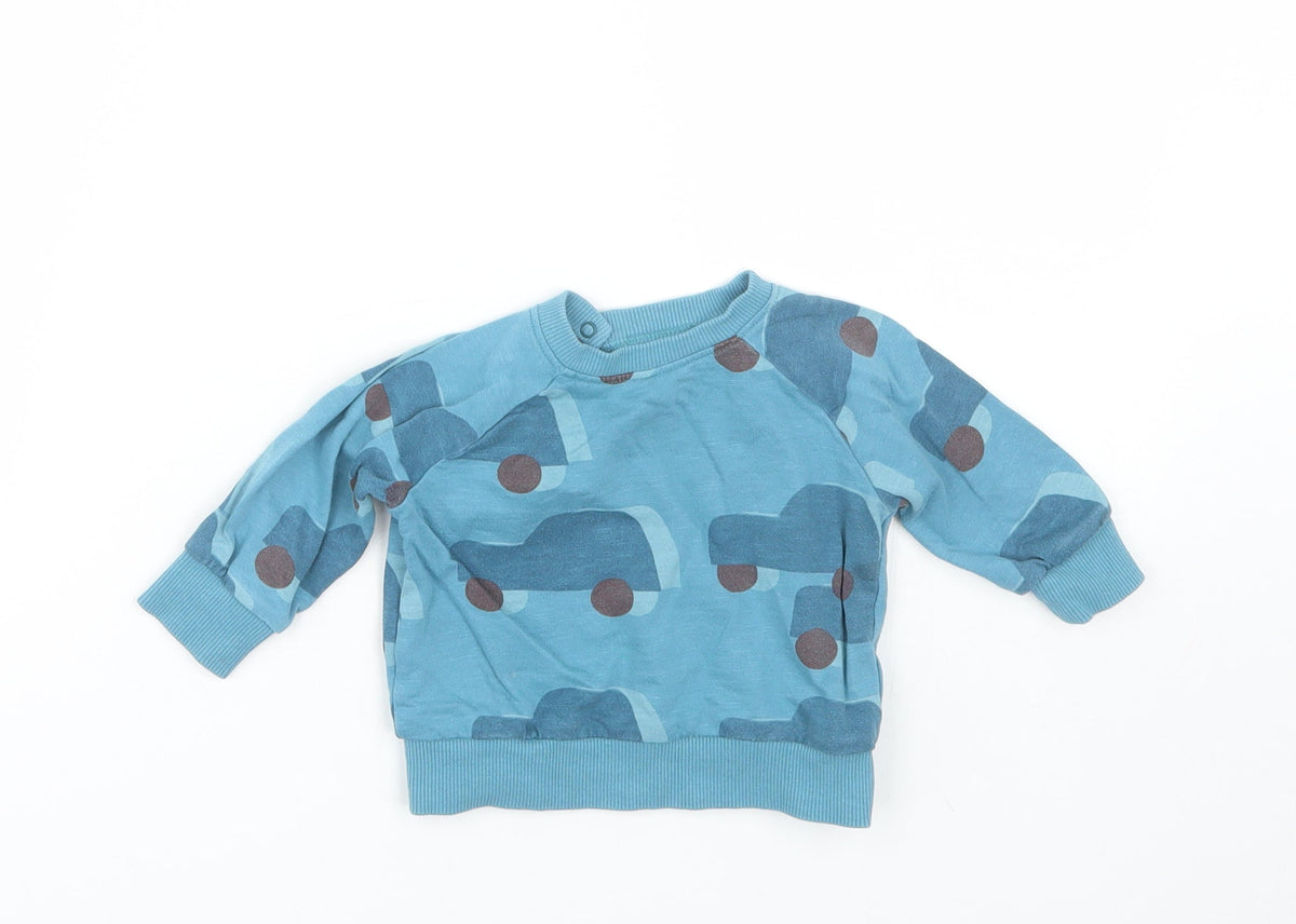 Additional front view of Next Baby Blue jumper, size 3-6, Months