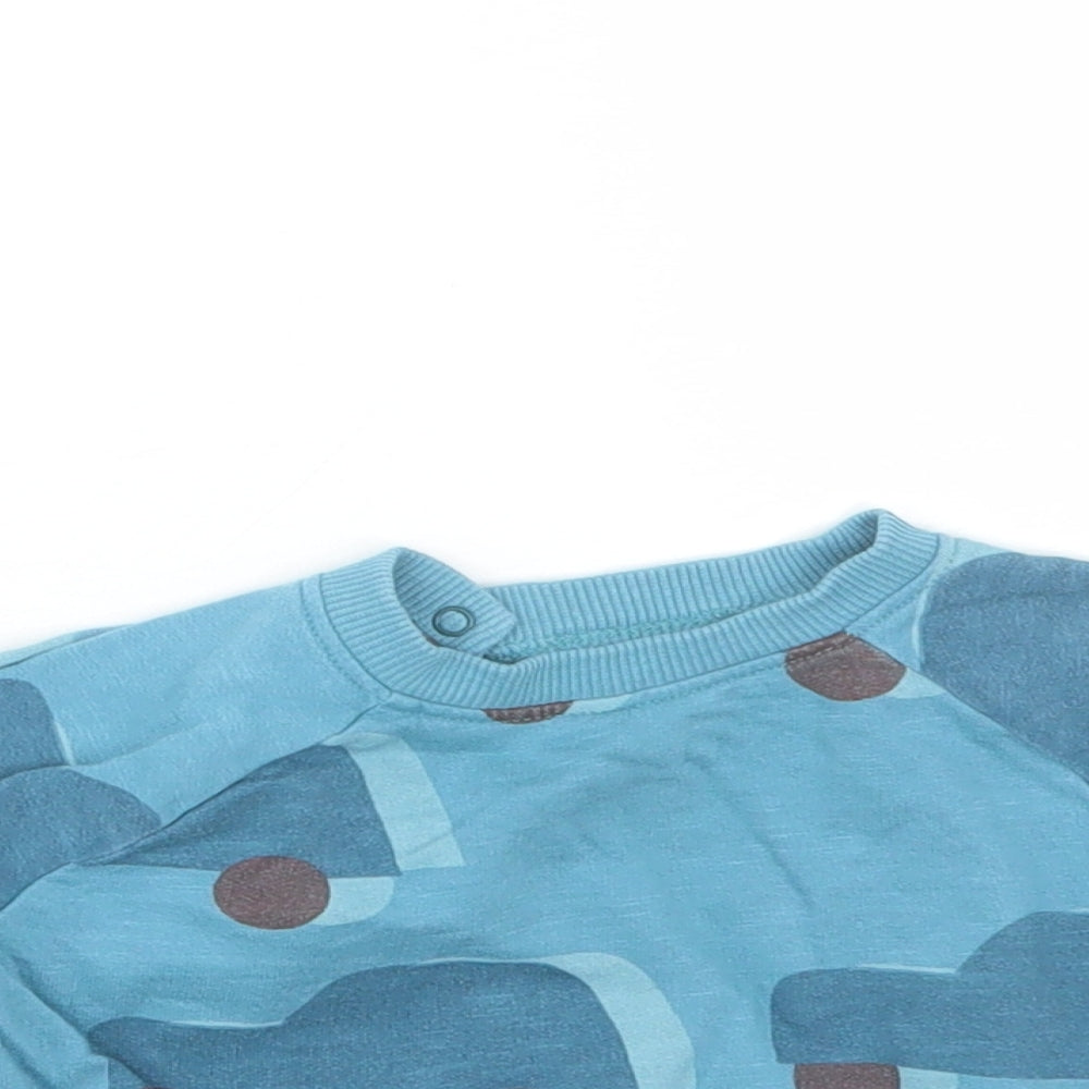 Close-up detail of Next Baby Blue jumper, size 3-6, Months