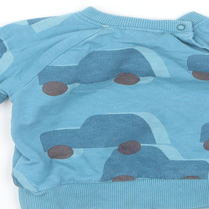 Brand and care label for Next Baby Blue jumper, size 3-6, Months