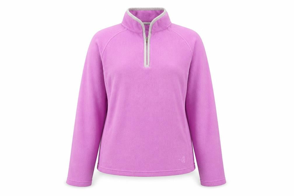 Front view of Rare Species women’s purple fleece pullover sweatshirt, size UK 14