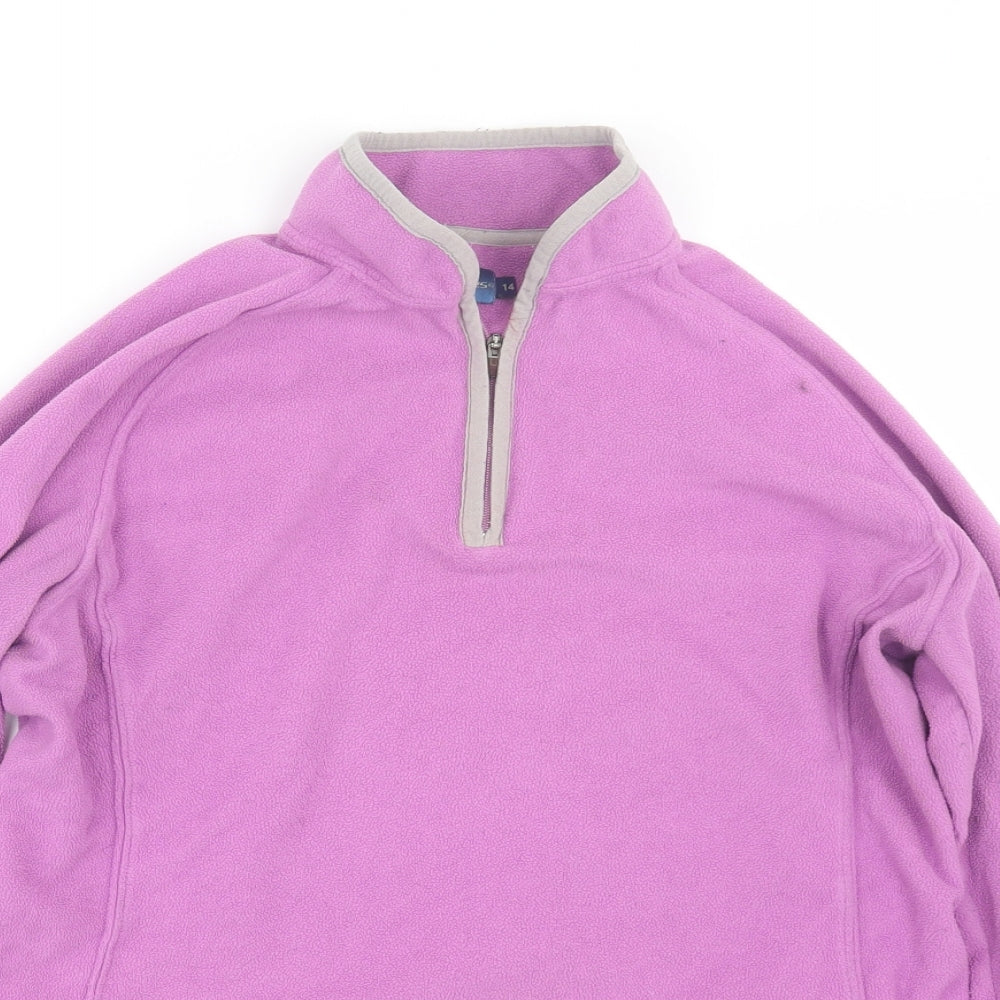 Rare Species Womens Purple  Fleece Pullover Sweatshirt Size 14