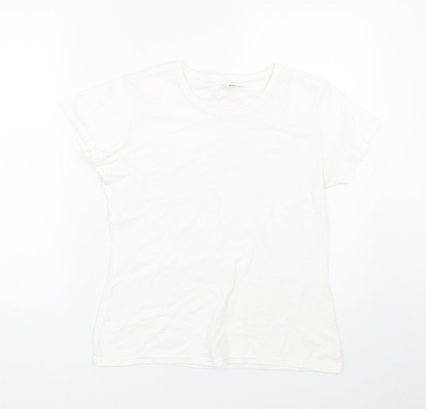 Womens UK Size L Fruit of the Loom White Basic T-Shirt