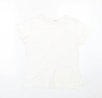 Womens UK Size L Fruit of the Loom White Basic T-Shirt