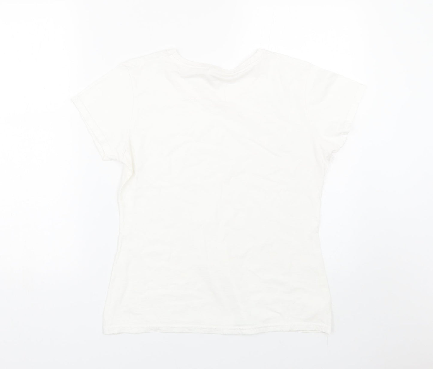 Womens UK Size L Fruit of the Loom White Basic T-Shirt