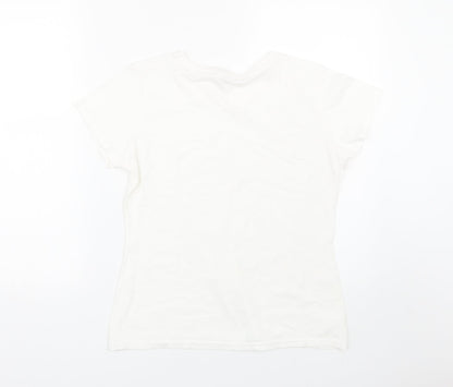Womens UK Size L Fruit of the Loom White Basic T-Shirt