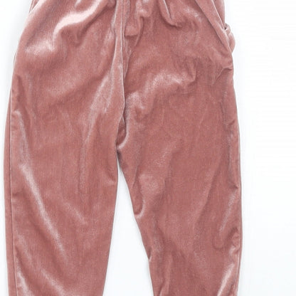 Very Girls Pink  Velour Jogger Trousers Size 18-24 Months