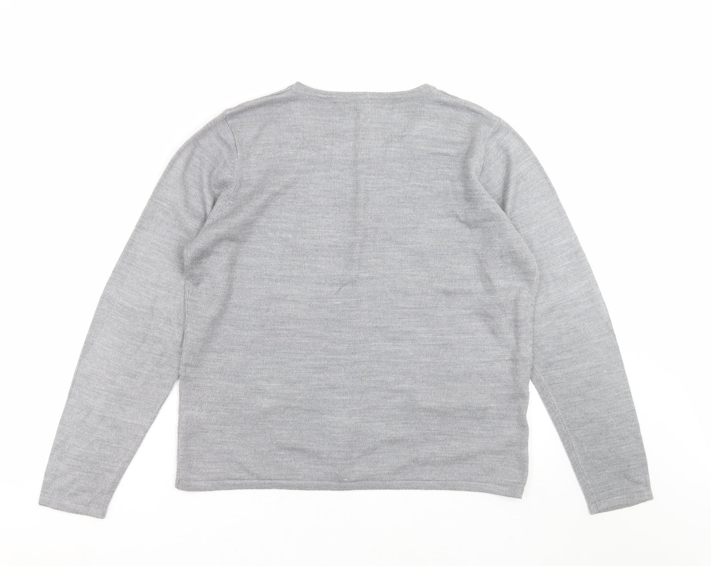 Womens UK Size S Classic Grey Pullover Jumper