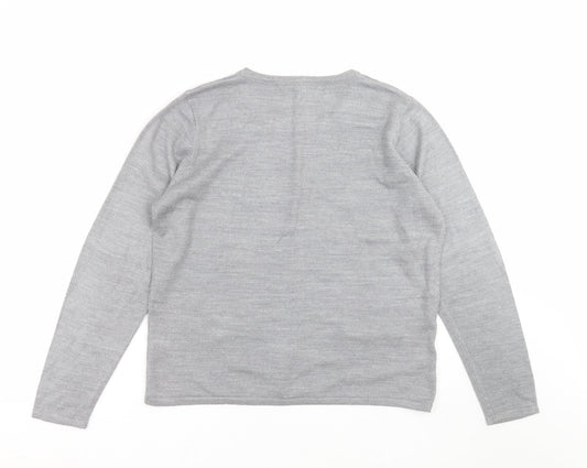 Womens UK Size S Classic Grey Pullover Jumper