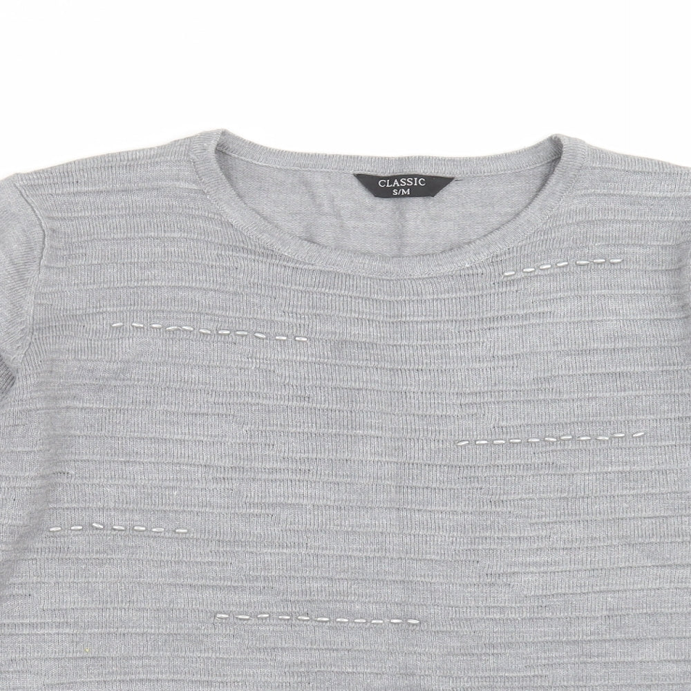 Womens UK Size S Classic Grey Pullover Jumper