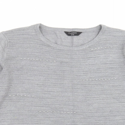 Womens UK Size S Classic Grey Pullover Jumper