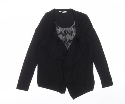 George Womens Black Geometric Knit Cardigan Jumper Size 12  - blouse with cardigan